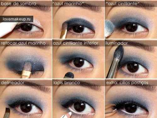 Схема макияжа для узких глаз