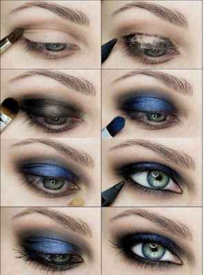 Офисный макияж для серо голубых глаз