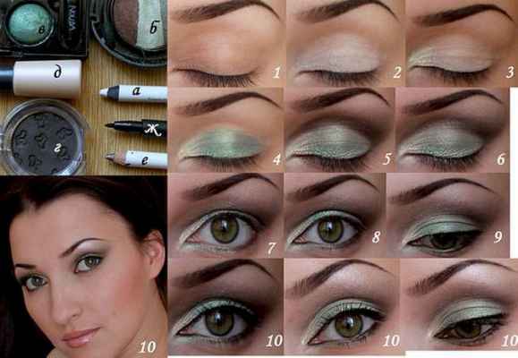 Быстрый макияж на каждый день для зеленых глаз