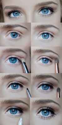 Дневной макияж для голубых глаз пошаговое фото в домашних