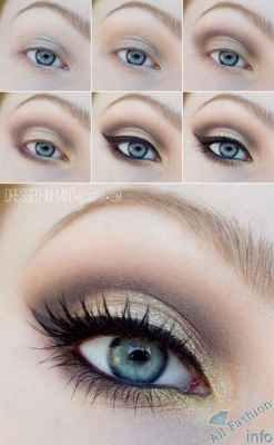 Как сделать дневной макияж для голубых глаз видео