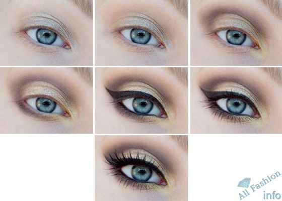 Как сделать дневной макияж для голубых глаз видео