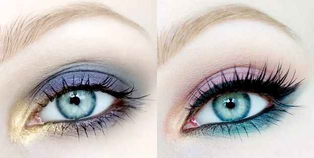 Идеи вечернего макияжа для голубых глаз