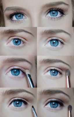 Повседневный легкий макияж для серо голубых глаз