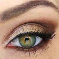 Макияж глаз для зеленых глаз коричневыми тенями
